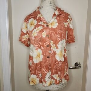 Vintage Caribbean Joe floral buttonup shirt